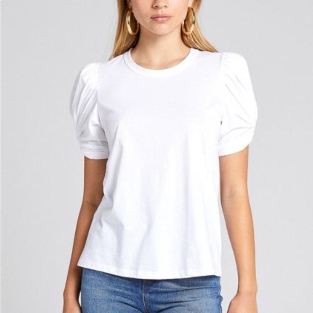 Zara Pleated Sleeve Tee